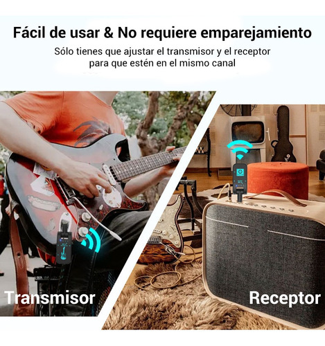 Sistema Transmisor Y Receptor Inalámbricos Guitarra 2.4ghz