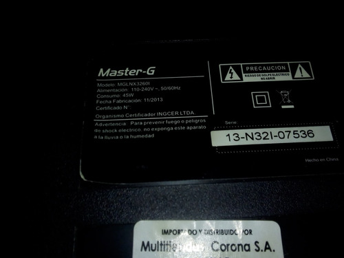 Master G Mglnx3260l  Mglnx32601 Repuestos Pantalla Rota