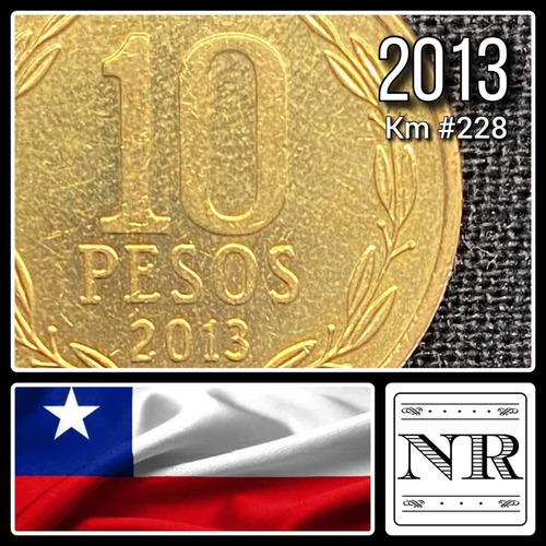 Chile - 10 Pesos - Año 2013 - Bronce - Km #228