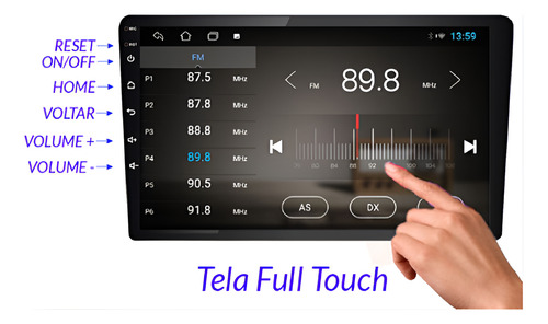 Multimídia 9' Android Carplay Sem Fio Wifi Rs-918br Pro Line