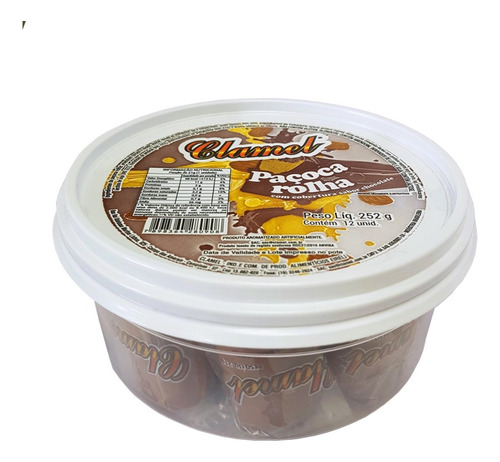 Paçoca Rolha Com Cobertura De Chocolate Clamel 252g - 12x21g