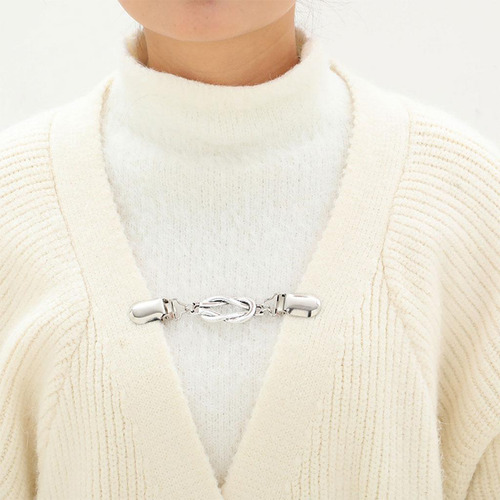 Mujeres Cardigan Suéter Blusa Chal Clips Cuello Cierre