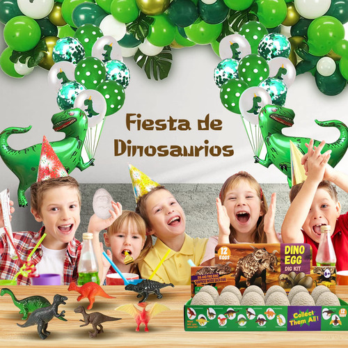 12 Pzs Huevos De Dinosaurio, Set De Dinosaurios Con