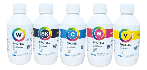 5 X250ml Tinta Dtf Inktec P/ Dx4 Dx5 I3200 Ecotank L18050