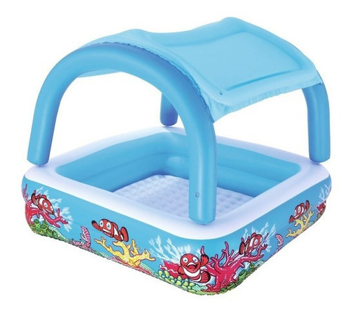 Imagen 9 de 12 de Pileta inflable cuadrada Bestway 52192 de 140cm x 140cm x 114cm 265L multicolor