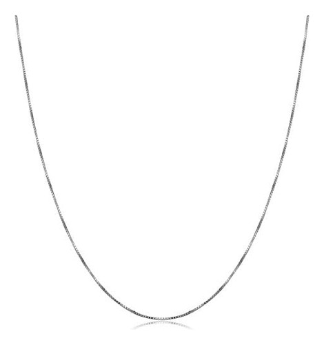 Collar De Cadena De Caja Veneciana De Oro Blanco De 10 K De 