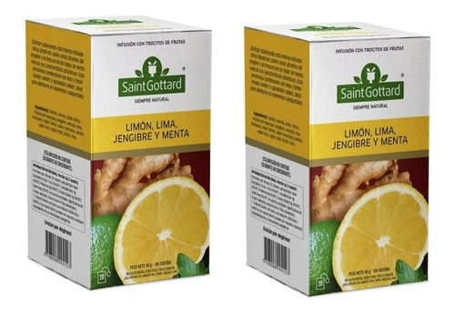 Te Jengibre Limon Lima Menta Saintgottard 20 Saq Infusión X2