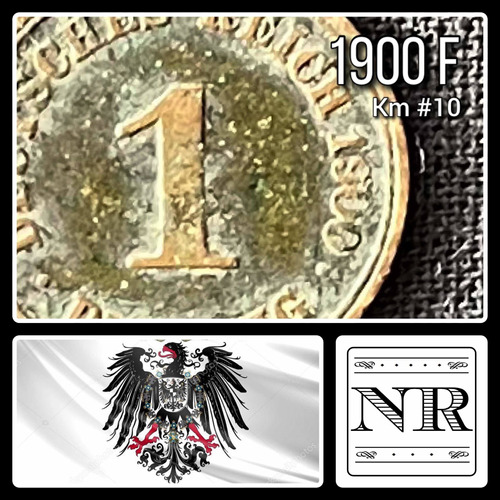 Alemania Imperio - 1 Pfennig - Año 1900 F - Km #10 - Águila 