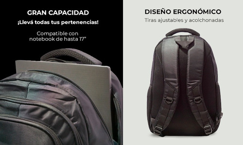 Imagen 2 de 6 de Mochila Business Con Usb Urbana Original Reforzada Deportes