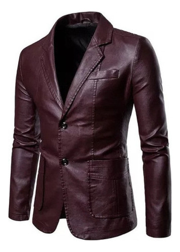 Oferta De Blazer De Cuero Slim Fit Para Hombre