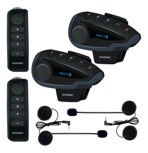 Pack 2 Intercomunicadores Bluetooth Casco Moto G800 5 Via