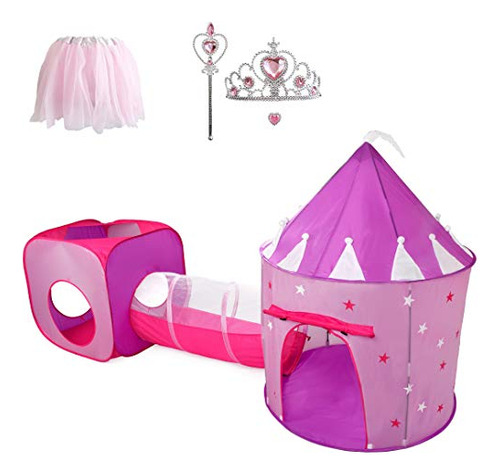 Regalo Para Niñas, Carpa Princesa Con Túnel, Casita De Casti