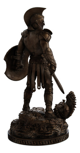 Estátua Aquiles Semi Deus Herói Grego Cor Cor Cobre Antigo
