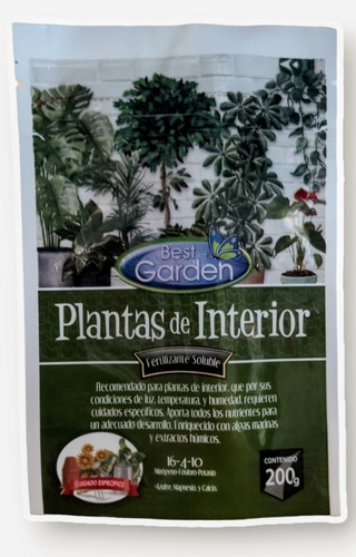 Fertilizante Plantas De Interior. 200 Grs. Best Garden.