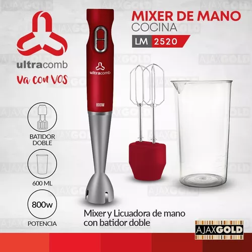 Licuadora Mixer De Mano Con Batidor Doble 800w Minipimer