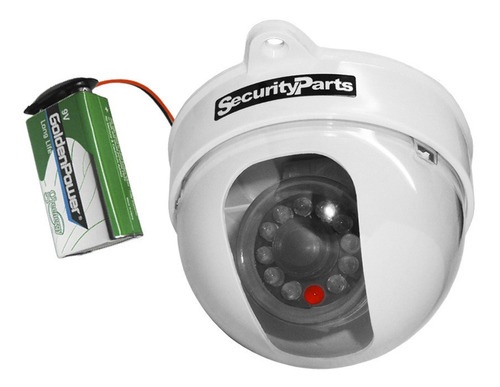 Câmera Segurança Dome Falsa C/ Led A Pilha Sem Fio Security