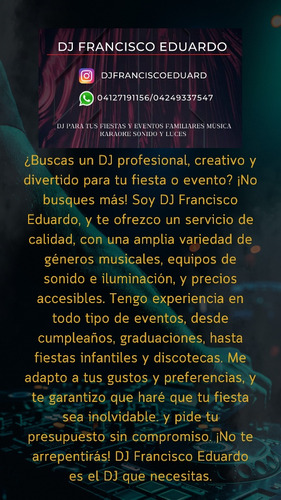 Dj Con Equipo Sonido Luces Y Karaoke 