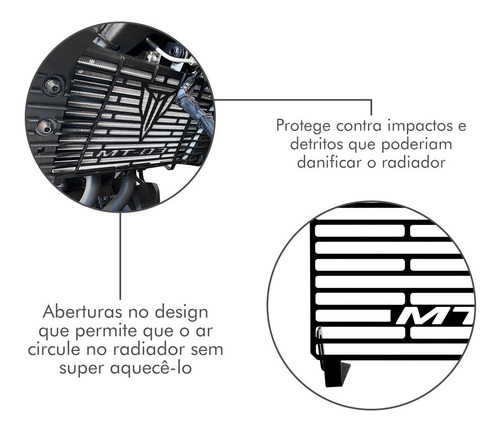 Imagem 2 de 10 de Protetor De Radiador Mt03 Mt 03 Aço Carbono 2019 2020 2021