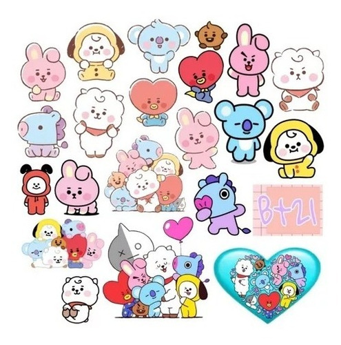 Stickers Personajes De K-pop X 16 Figuras