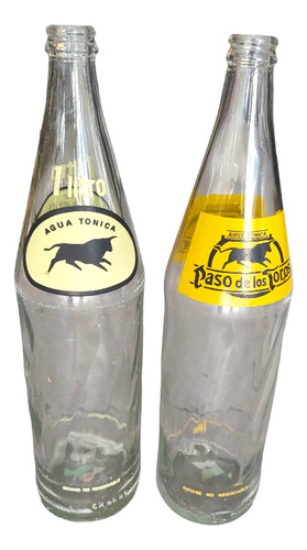 Dos Botellas Agua Tónica Paso De Los Toros Antiguas De 1l (Usado)