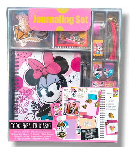 Set Minnie Mouse Crea Tu Propio Diario Libreta Y Accesorios