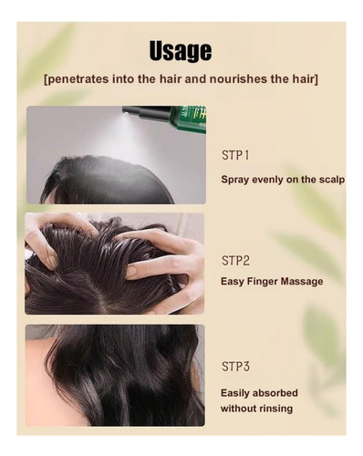 . Spray Anticaída Del Cabello A Base De Plantas Yaopin