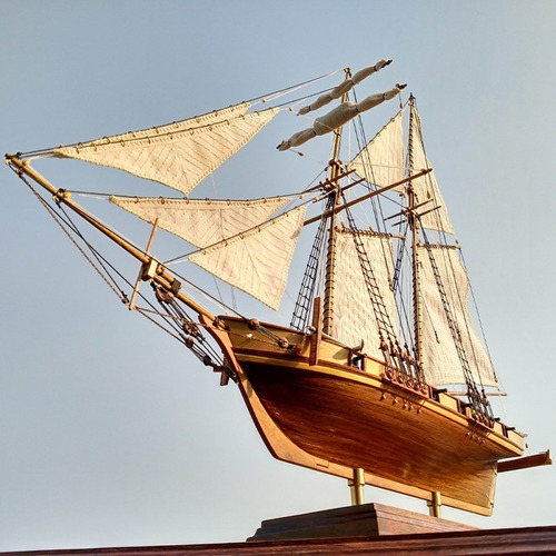 Kit De Barco Harvey 1847 Modelo 3d De Madera Cortada Con Lás