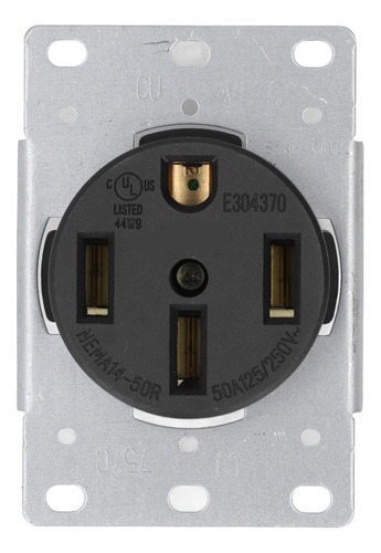 L Receptáculo Industrial Nema 14-50r Us Standard 4 Hole