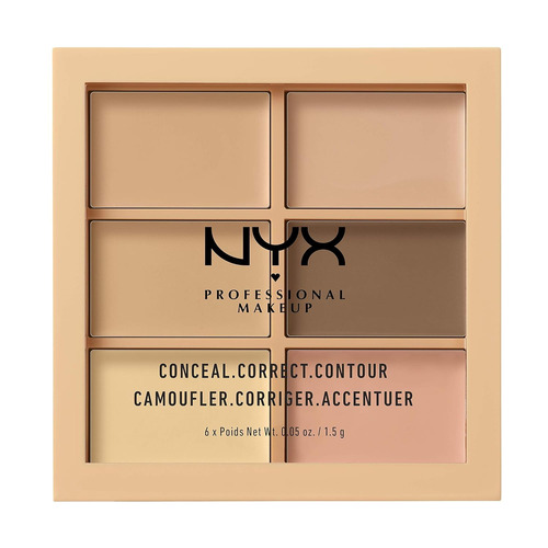 Corrector facial paleta NYX Professional Makeup Conceal, Correct, Contour Palette tono light 1 para piel todo tipo de piel 1.5g