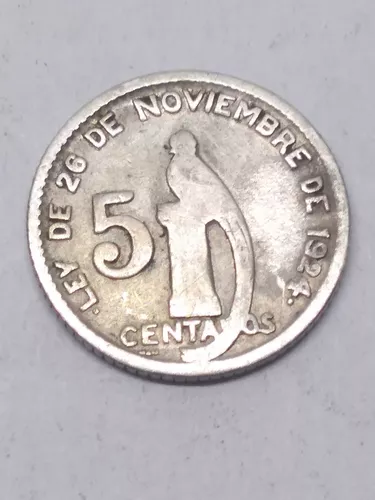 flotador traje Luna Moneda Guatemala 5 Centavos Plata Ley 720 Antigua Envio $55 | Meses sin  intereses