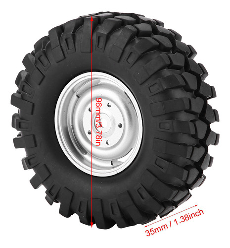 Acessório Rc, Pneu De Borracha 4pcs, 1/10 Escala Rc Crawler