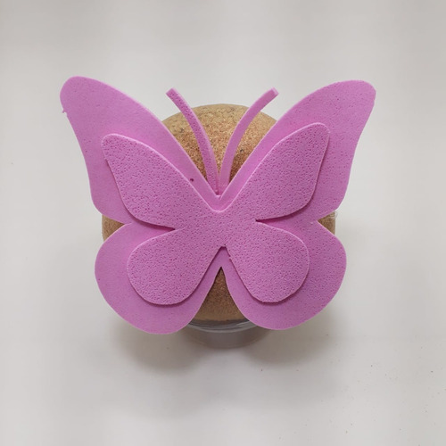 Boneco Ecológico Borboleta Rosa 5 Unidades