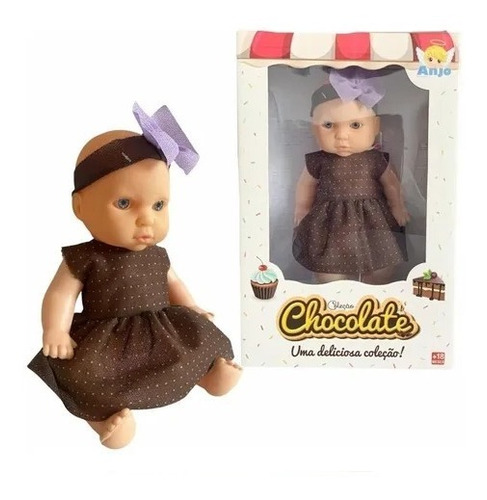 Boneca Bebê Coleção Chocolate Bonequinha Infantil Pequena