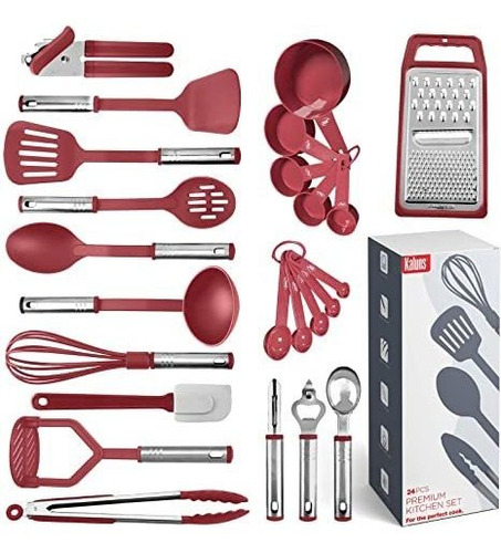 Set De 24 Utensilios De Cocina De Acero Inoxidable Kaluns