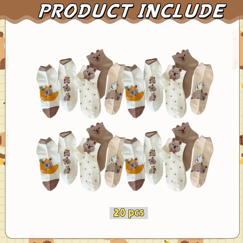 Capybara Calcetines Cortos Confort Mujer 20 Pares