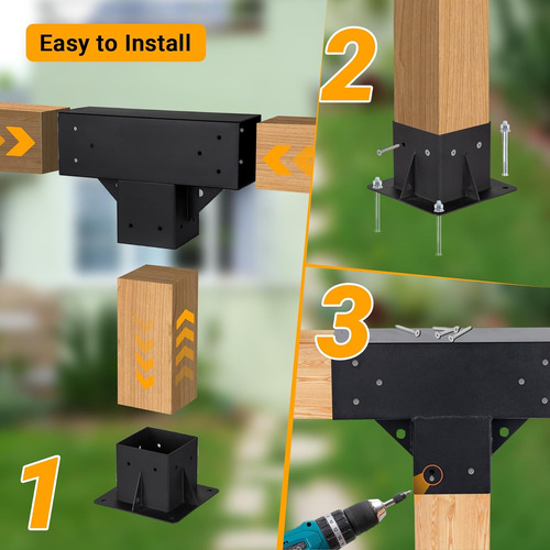 Kit De Soportes Pérgola Soporte De Madera Elevado Made...