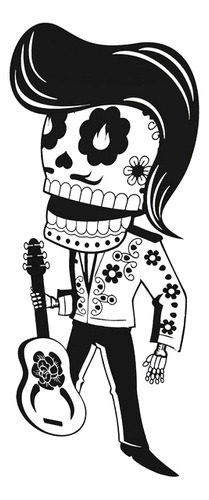 Vinilo Decorativo Guitarra Mariachi Calavera