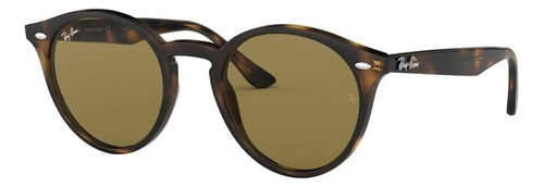 Óculos de sol Ray-Ban Round RB2180 Standard Armação e Haste de Propionato cor Polished Tortoise Brown de Plástico clássica