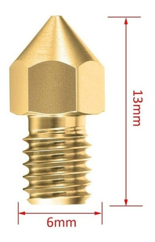 Imagem 3 de 3 de 2 Bicos - Nozzle - 1.75mm - 0.6mm - Mk7 Mk8