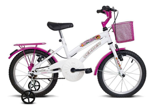 Bicicleta Infantil Aro 16 Breeze Branco E Pink Verden Bikes