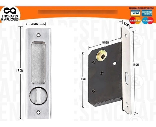 Imagen 2 de 8 de Cerradura Incrustar De Lujo Pico Loro Puertas Corredizas