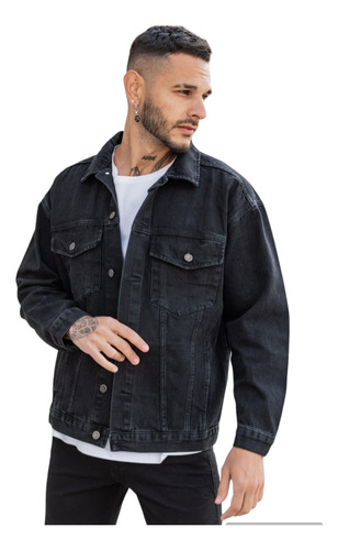 Campera De Jeans Oversize Rigida Hombre