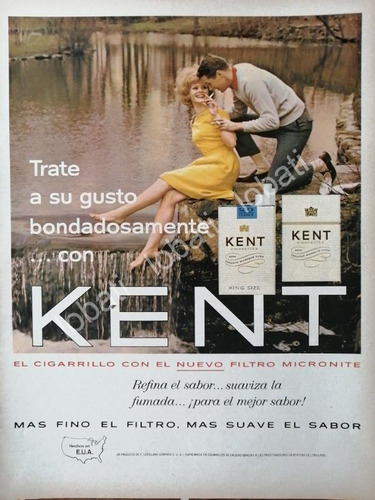 Cartel Publicitario Retro Cigarros Kent 1960s /7