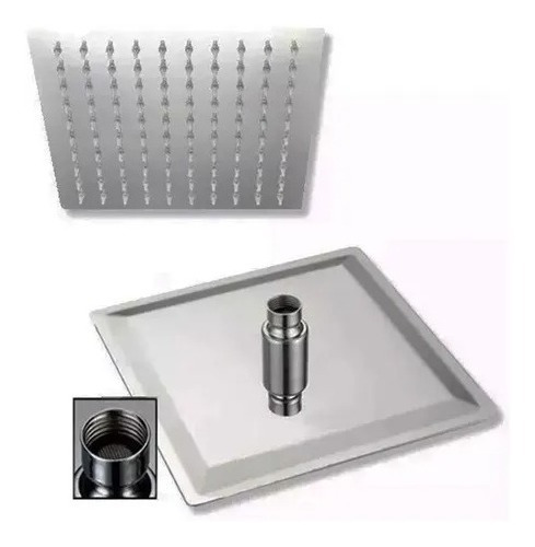 Ducha Cuadrada 20 X 20 Acero Inox. Flor De Baño Griferia !