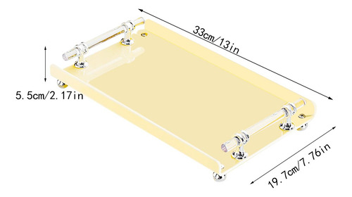 Bandeja Rectangular Para Servir Con Asas, Bandeja Decorativa
