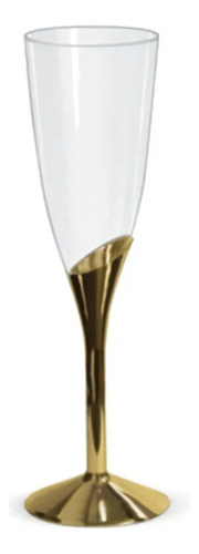 Taça Champagne Base Dourada - 06 Unidades - 135 Ml - Silver