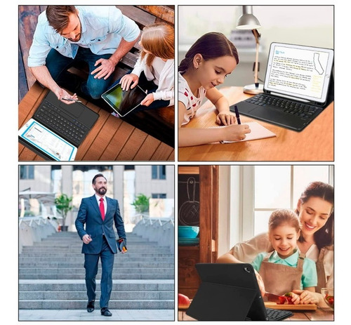 Funda Teclado Con Touchpad @ iPad 10.2 7ma 8va 9na Gen Black