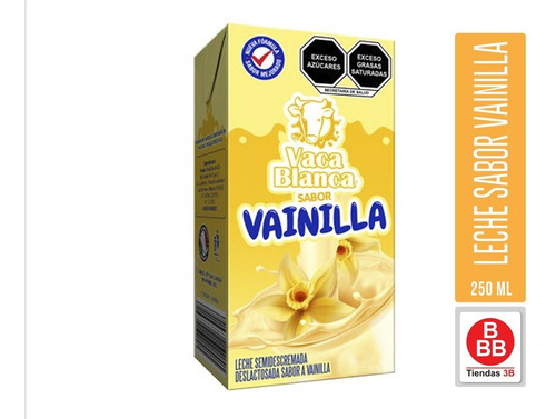 Imagen 1 de 2 de Leche Sabor Vainilla Vaca Blanca, 250 Ml
