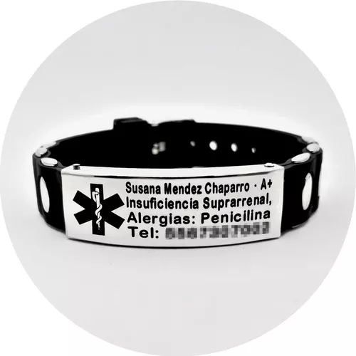 Pulsera de alerta médica personalizada Pulsera de identificación