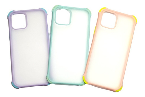 Carcasa Para iPhone 12 Borde Color Antigolpe